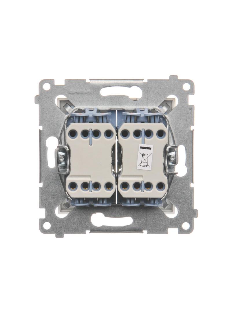 Simon 54 Łącznik krzyżowy podwójny z podświetleniem 10A 250V szybkozłączka złoty mat DW7/2L.01/44 KONTAKT