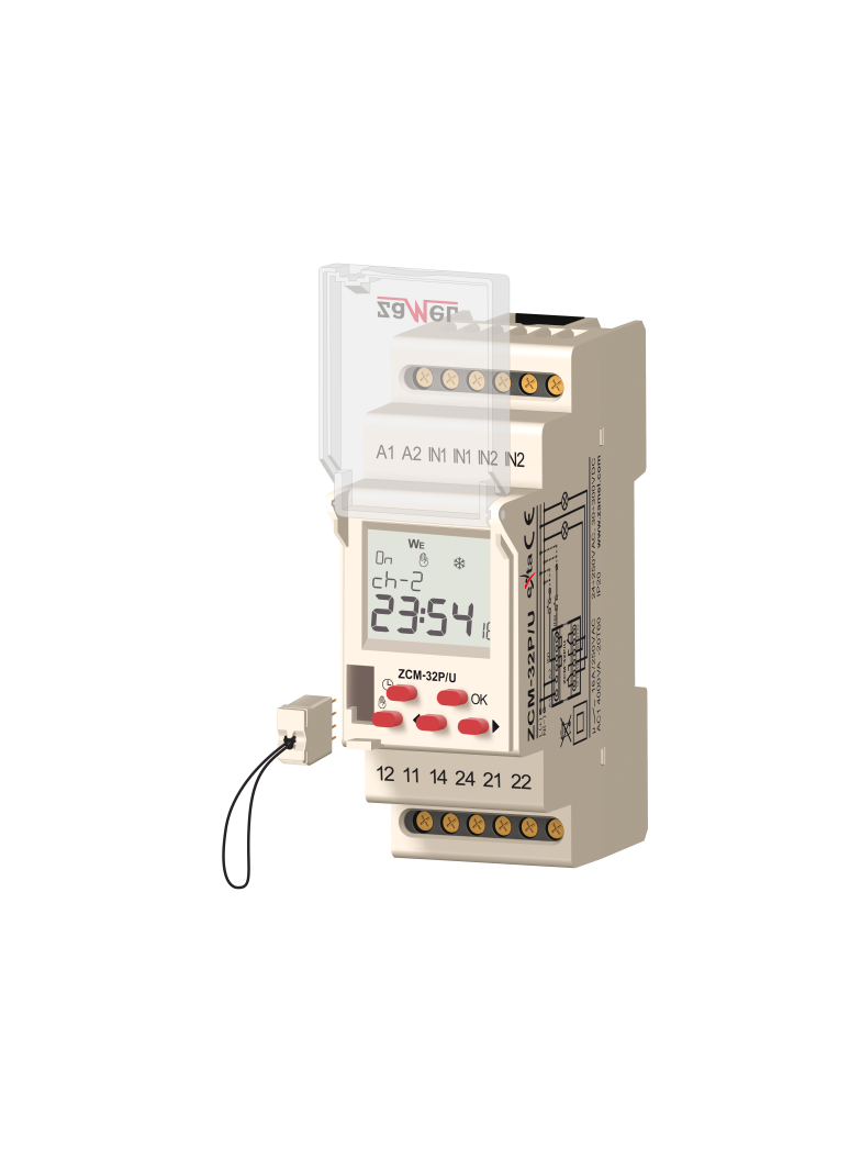 PROGRAMATOR CZASOWY ASTRONOMICZNY Z PAMIĘCIĄ ZEWNĘTRZNĄ 2-KANAŁOWY 24-250 V AC 30-300 V DC TYP: ZCM-