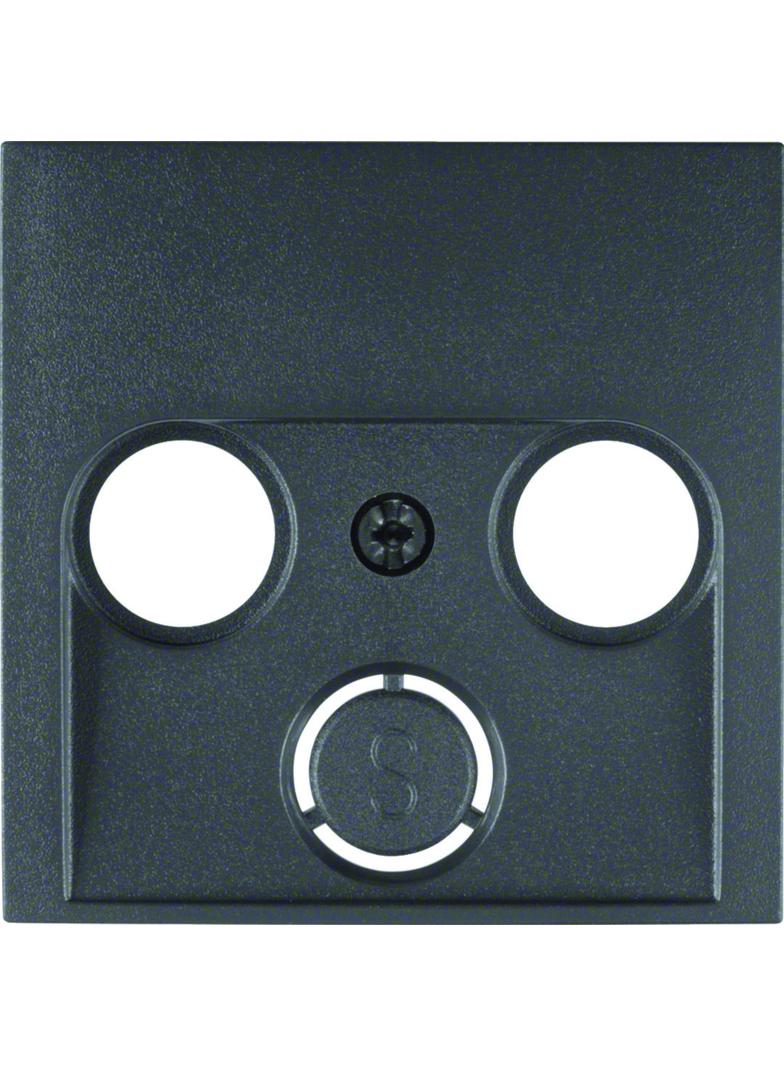 BERKER B.X Płytka czołowa do gniazda antracytowego 2- i 3-wyj. antracyt 12031606 HAGER