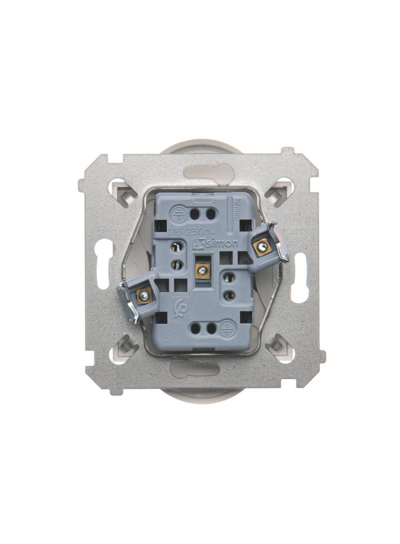 Simon 54 Gniazdo bez uziemienia z przesłonami podwójne 16A z. śrub. biały *Do ramek S54 PREMIUM