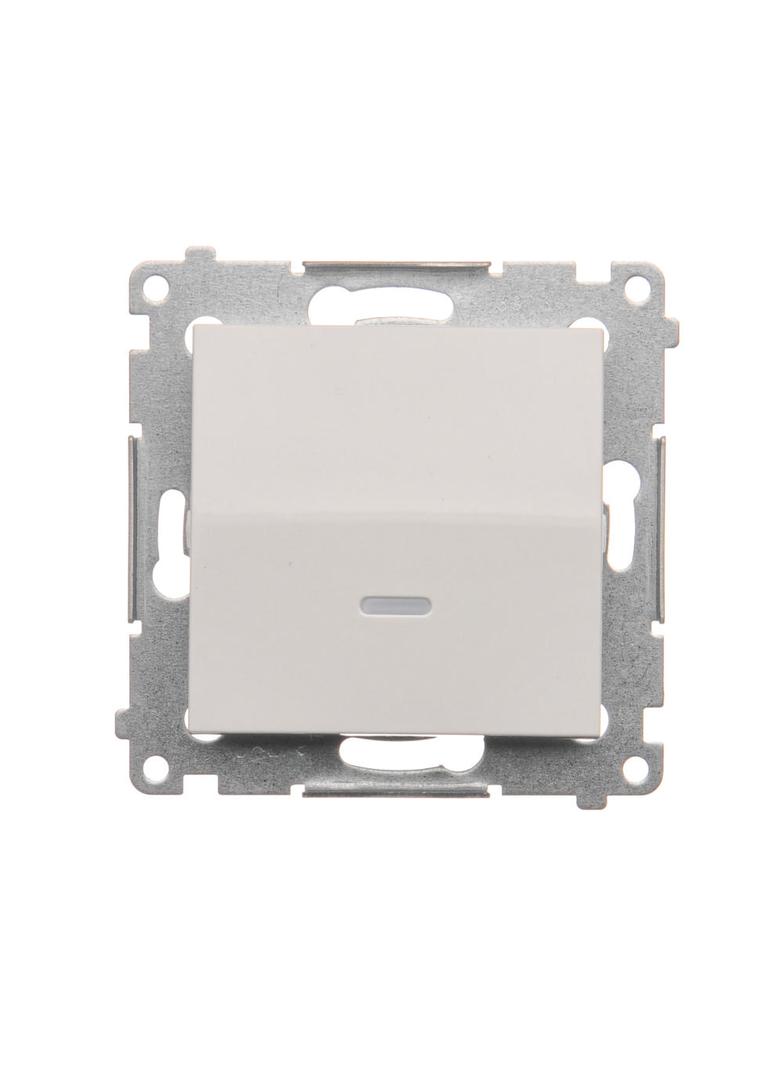 Simon 54 Łącznik schodowy z podświetleniem LED bez piktogramu 10A 250V szybkozłączka biały DW6L.01/X/11 KONTAKT