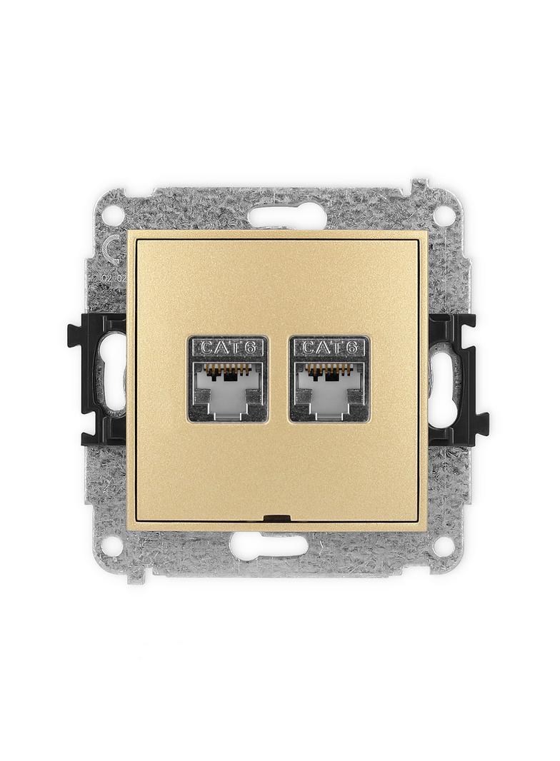 ICON Mechanizm gniazda komputerowego podwójnego 2xRJ45, kat. 6, ekranowany, 8-stykowy, bez pola opis