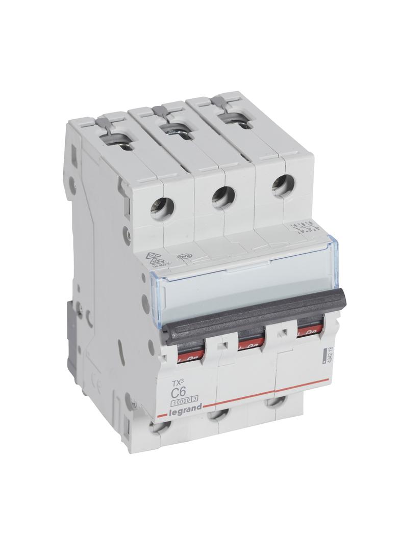 WYŁĄCZNIK NADPRĄDOWY S 313 3P C 6A 10000A SERII TX3, Legrand