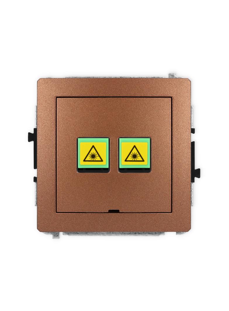 DECO Mechanizm gniazda światłowodowego/optycznego podwójnego, bez pola opisowego brązowy metalik