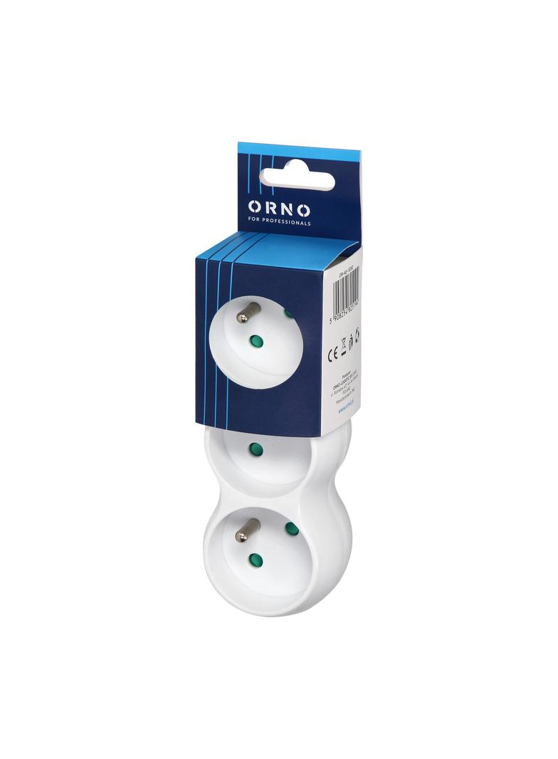Rozgałęźnik bałwanek 3x2P+Z wtyczka górna biały OR-AE-13252 ORNO