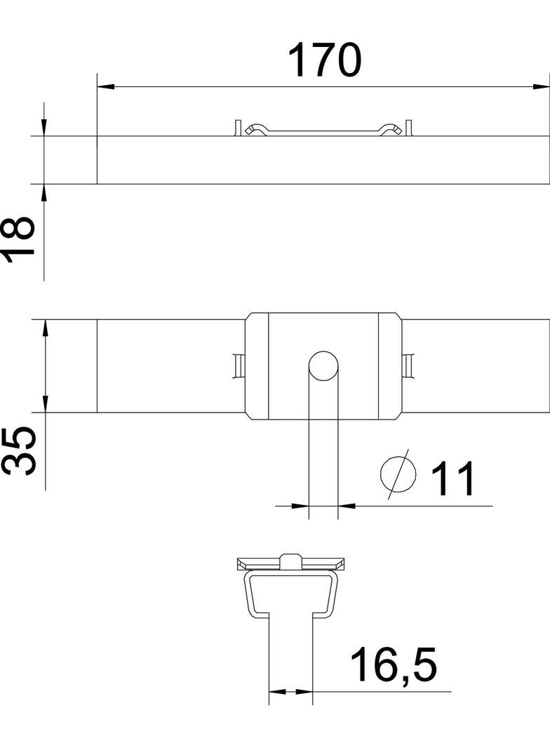GMS 170, UCHWYT SZYNY GMS 170MM FS