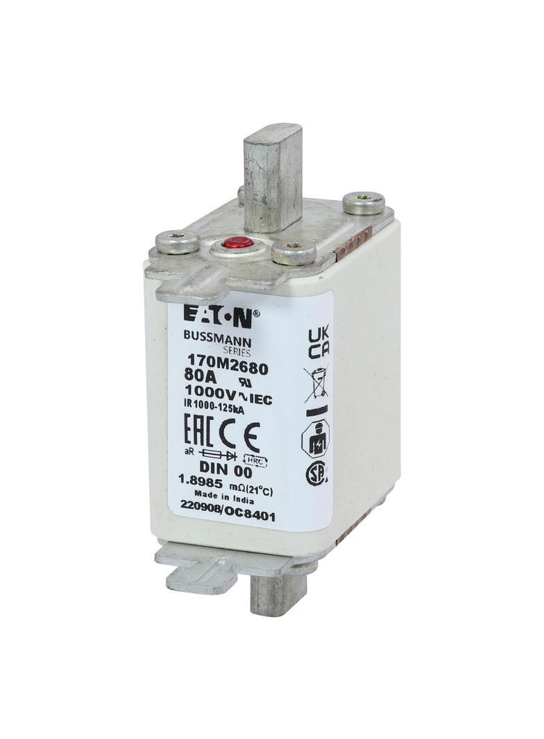 80A 1000V aR DIN 00 TYPE T FUSE Wkładka szybka 80A AC 1000V DIN 00 aR DIN IEC nieizolowane 170M2680