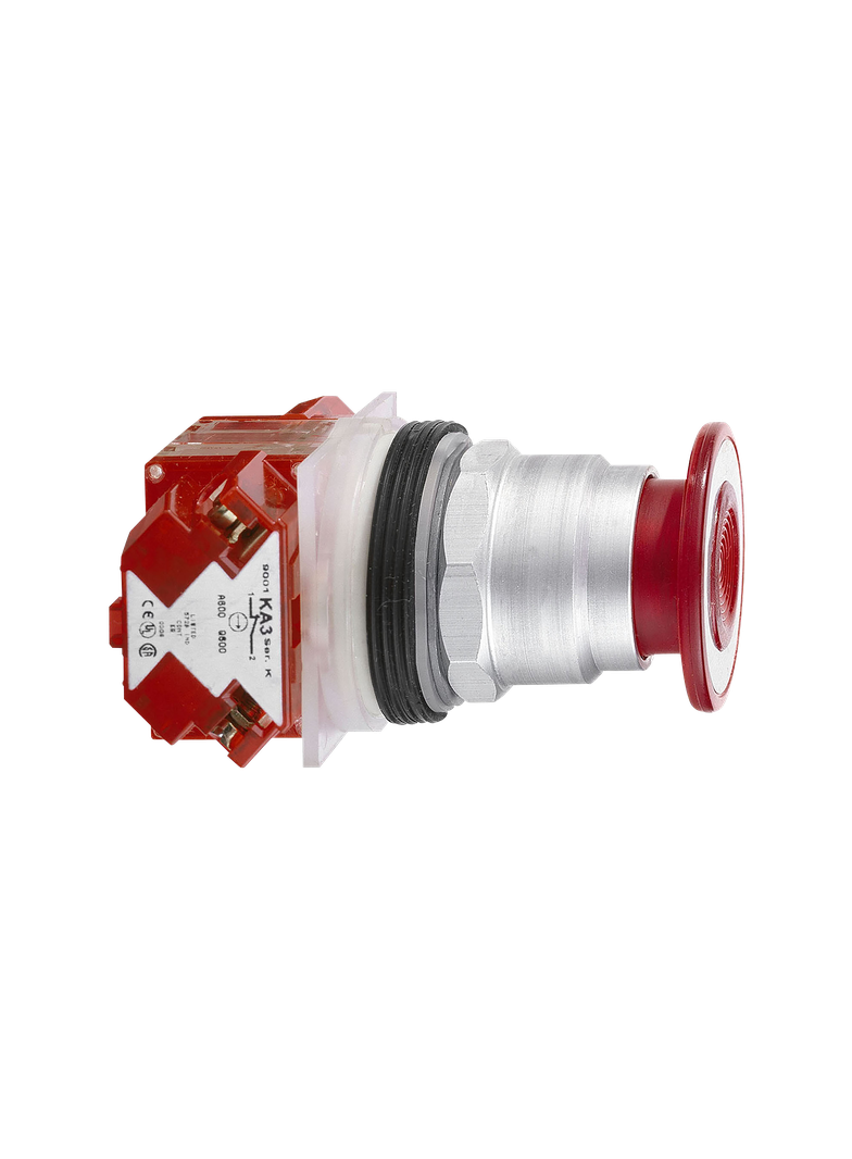 Harmony 9001K Przycisk grzybkowy O40 czerwony 2 pozycyjny wkręcany napęd metalowy 1NC