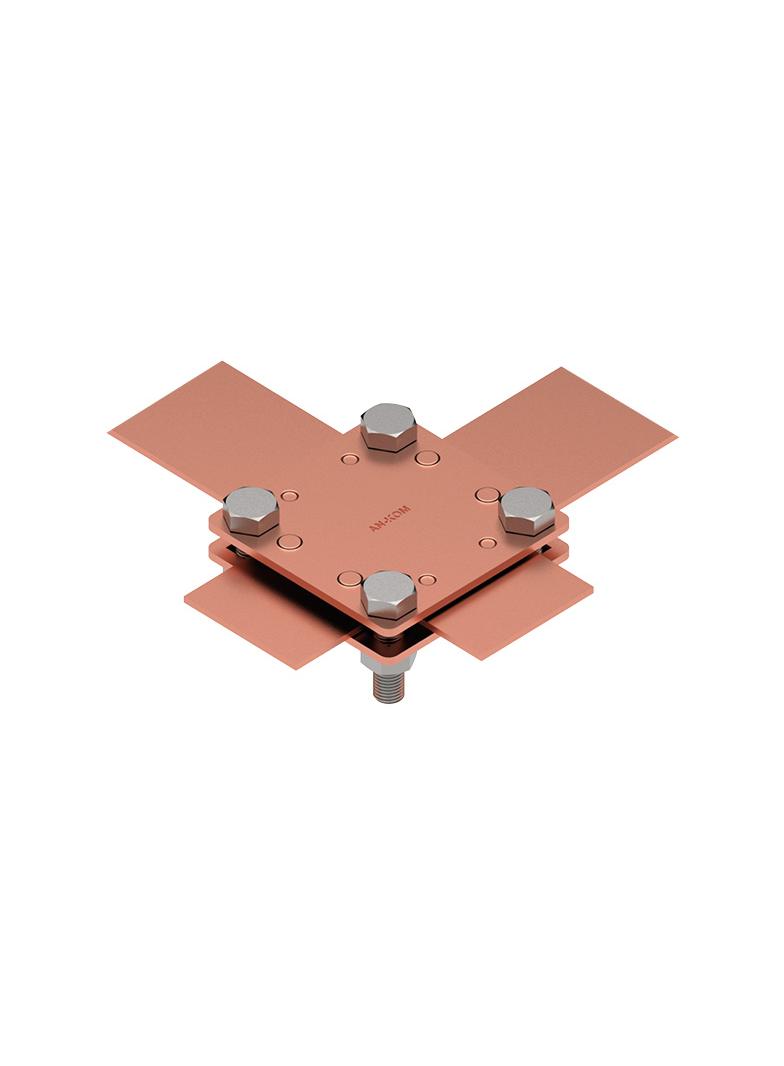 Złącze krzyżowe 2 płytki, 4 x M8, B do 30 mm /CU/