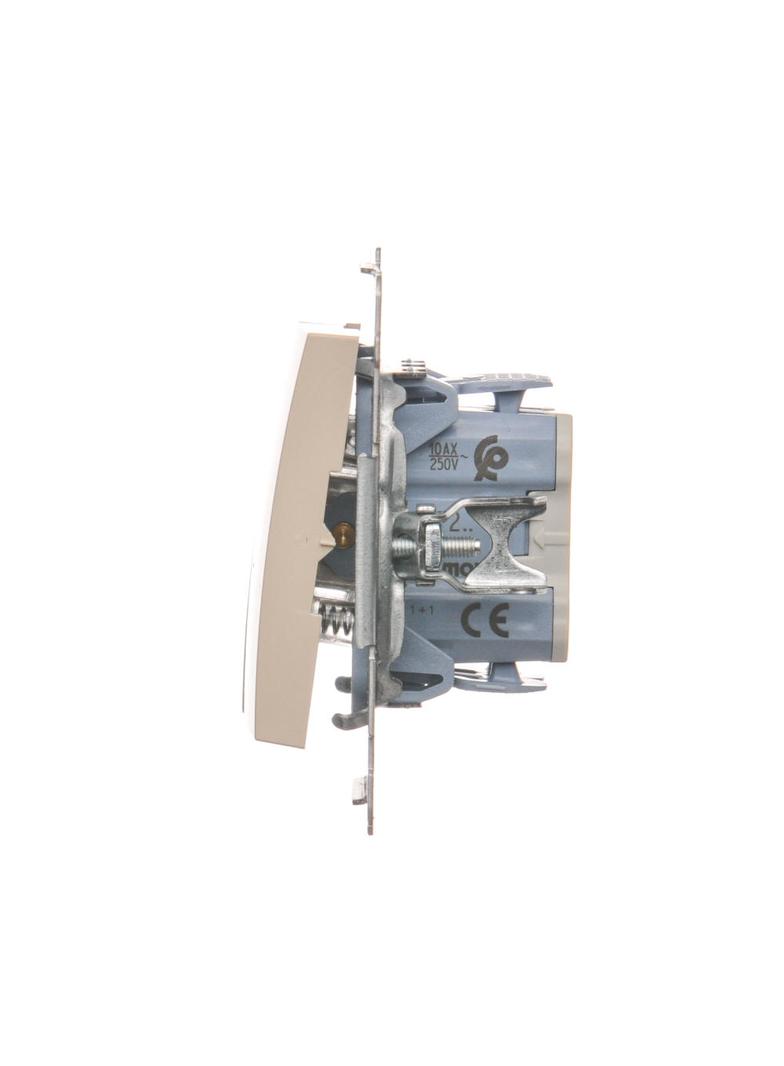 Simon 54 Przycisk podwójny zwierny bez piktogramu 10A szybkozłączka kremowy