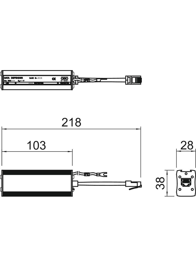 RJ45 S-E100 4-B Ogranicznik RJ45 ochr. podst.