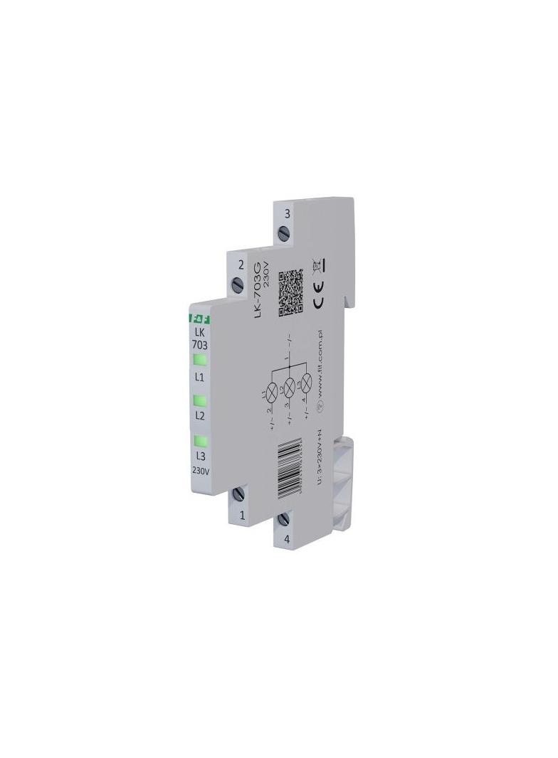 Lampka kontrolna zasilania 1/3S 3xLED ZIELONA LK-703G F&F