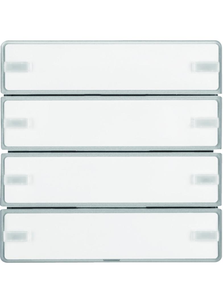 BERKER KNX e/s Q.x Przycisk poczwórny z polem opisowym z diodami LED RGB i czujnikiem temperatury aluminium 80144321 HAGER