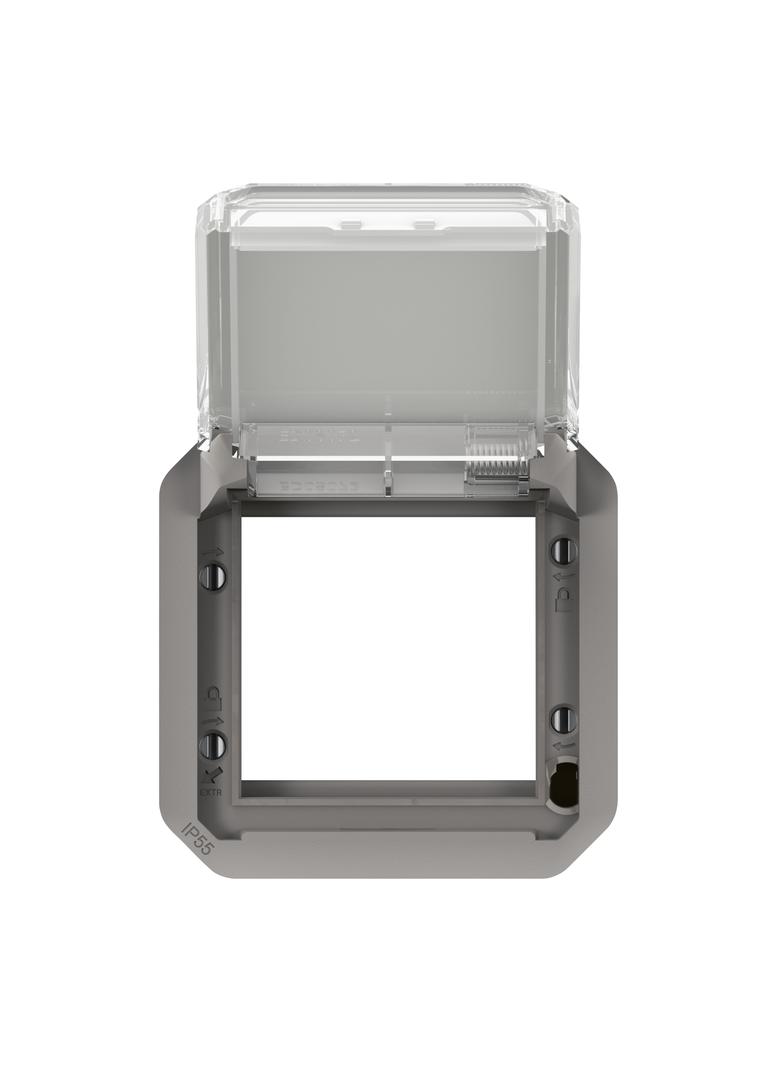 NOWE PLEXO - ADAPTER ARTEOR/MOSAIC Z PRZEZRO. KLAPKĄ MECH. 70,5X70,5MM SZARY