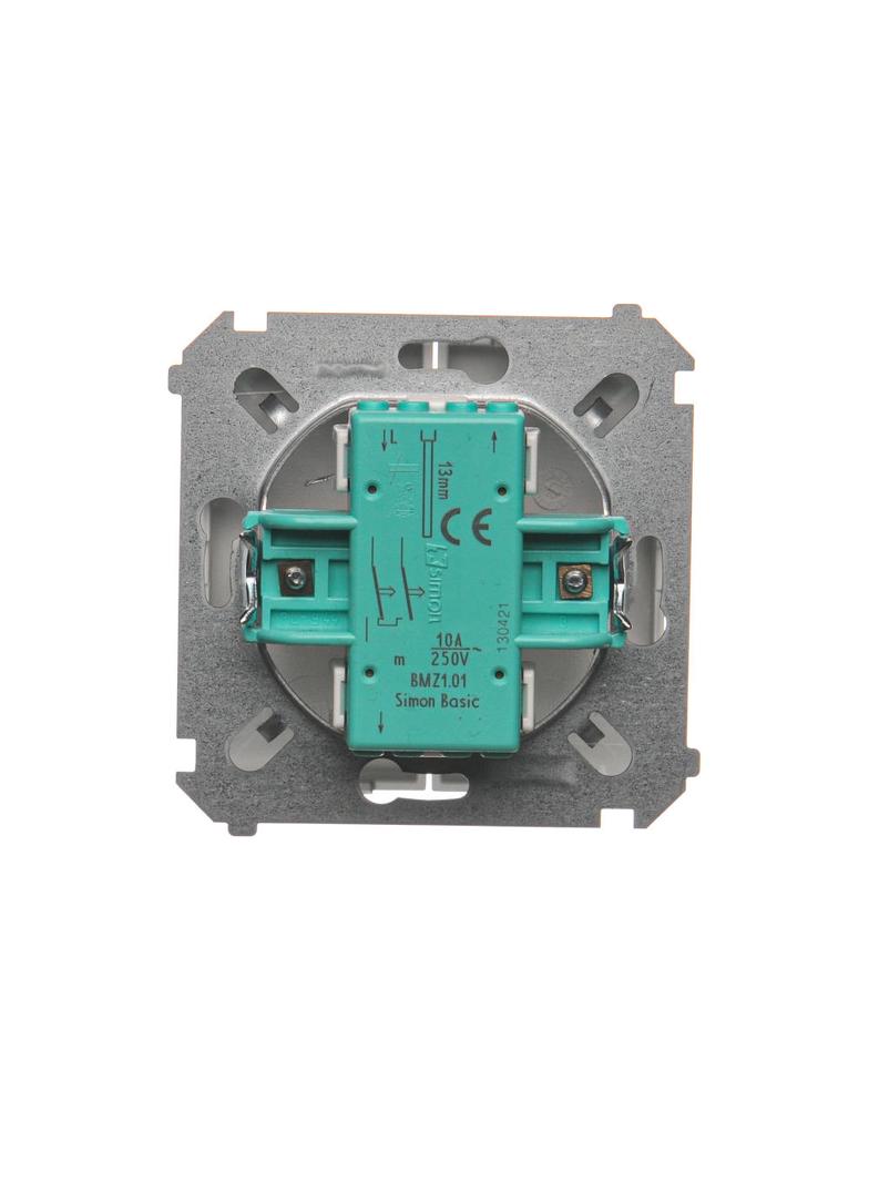 Simon Basic Przycisk roletowy 10A 250V zaciski śrubowe srebrny mat BMZ1.01/43 KONTAKT