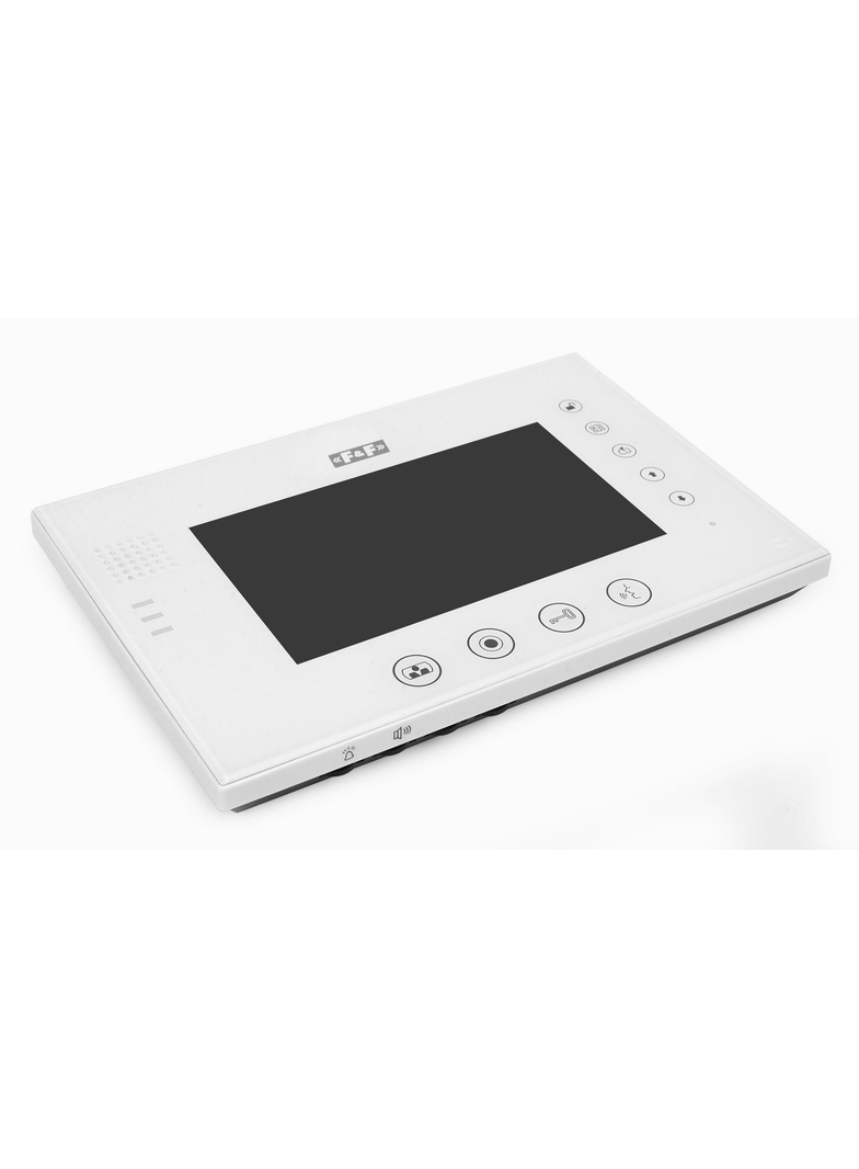 Wideodomofon: monitor 7 kolorowy z pamięcią port karty SD plastik/aluminium czarny + zasilacz MK-08F F&F