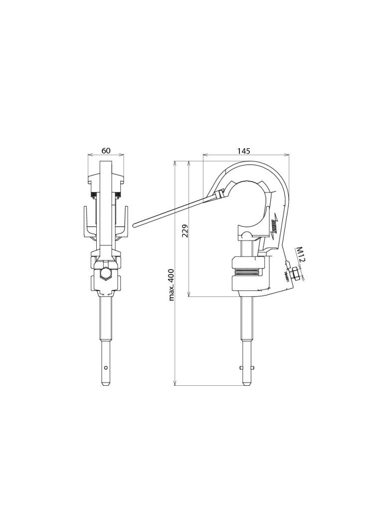 Zacisk fazowy z pomocą zawieszania