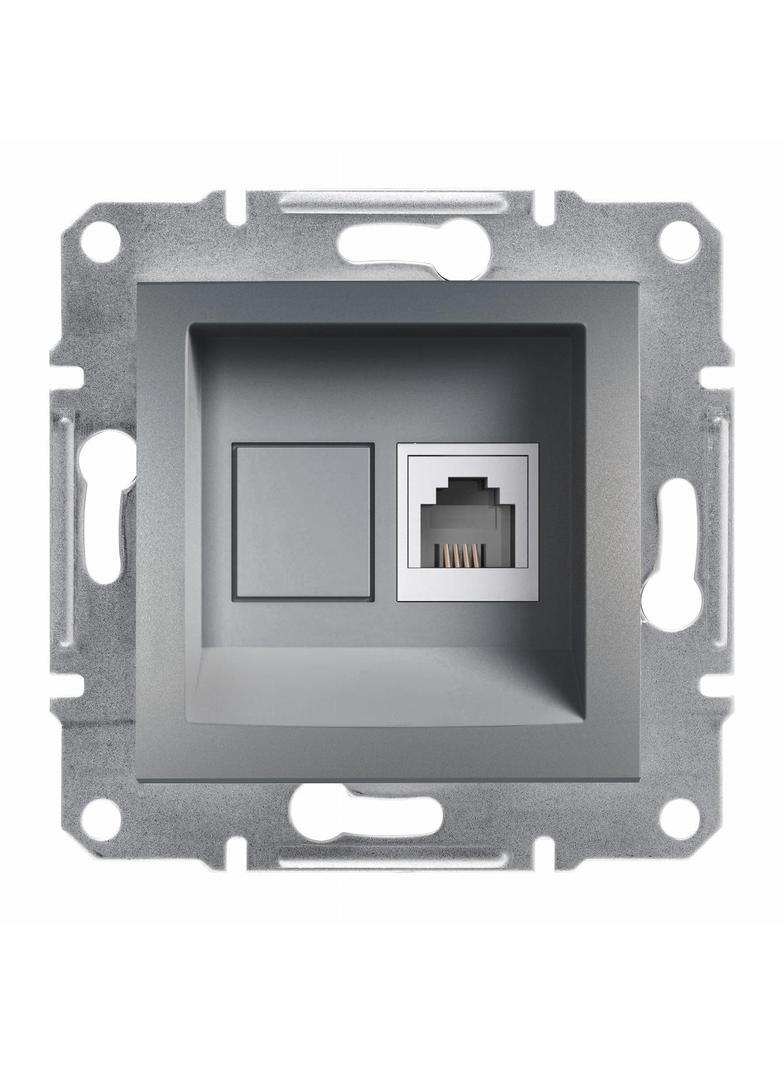 Asfora, gniazdo telefoniczne RJ11, bez ramki, stal