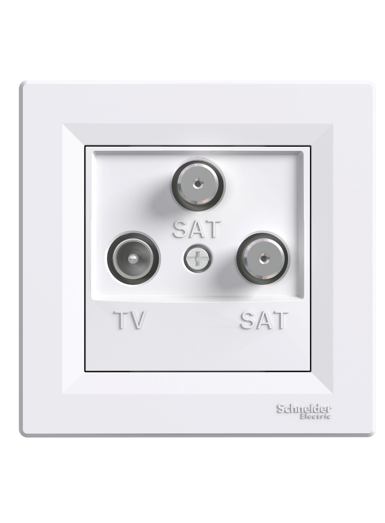Asfora, gniazdo TV-SAT-SAT końcowe 1dB, biały