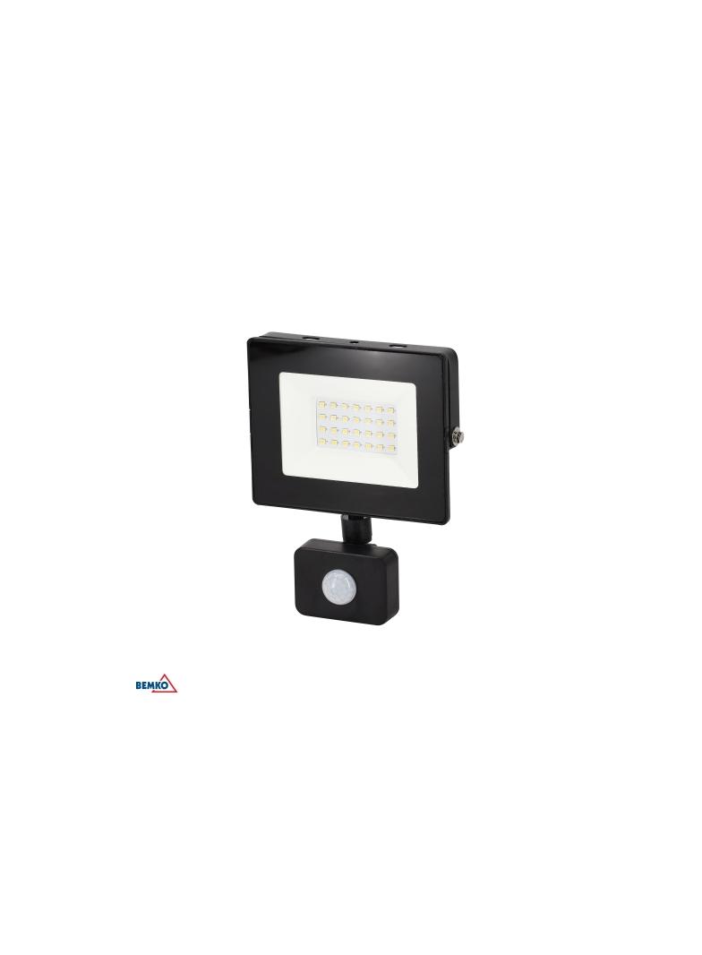 NAŚWIETLACZ LED SMD KASTEL 20W 6000K 1650LM IP65 CZARNY CZ. PIR