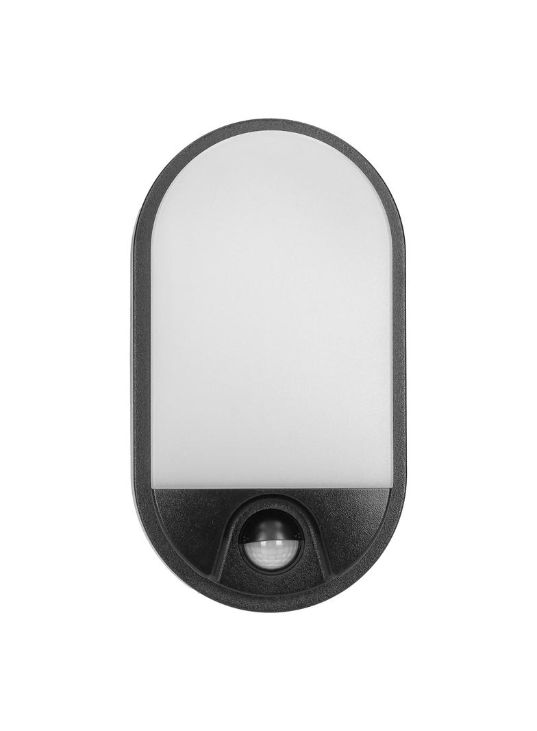 NEFRYT LED 15W, oprawa ogrodowa z czujnikiem ruchu, 1100lm, IP54, 4000K, czarna AD-OP-6147BLPMR4 ORNO