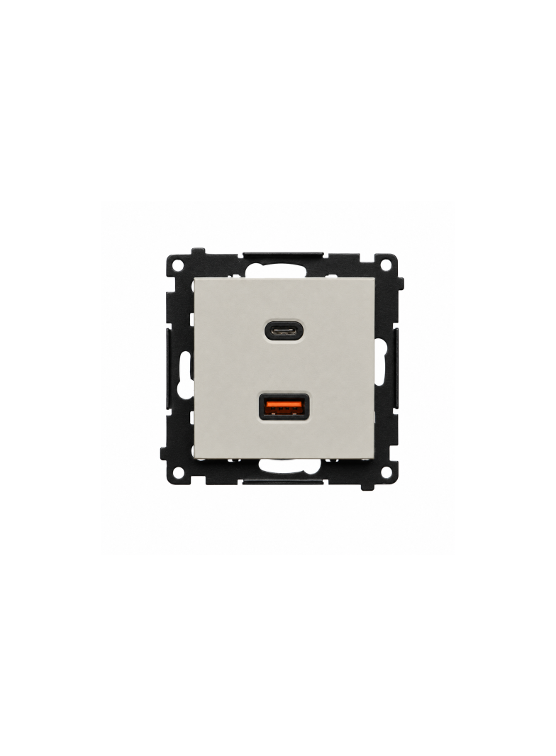 Simon 55 Ładowarka USB typ C+A 30W 230V kaszmirowy TEC2CAQ.01/142