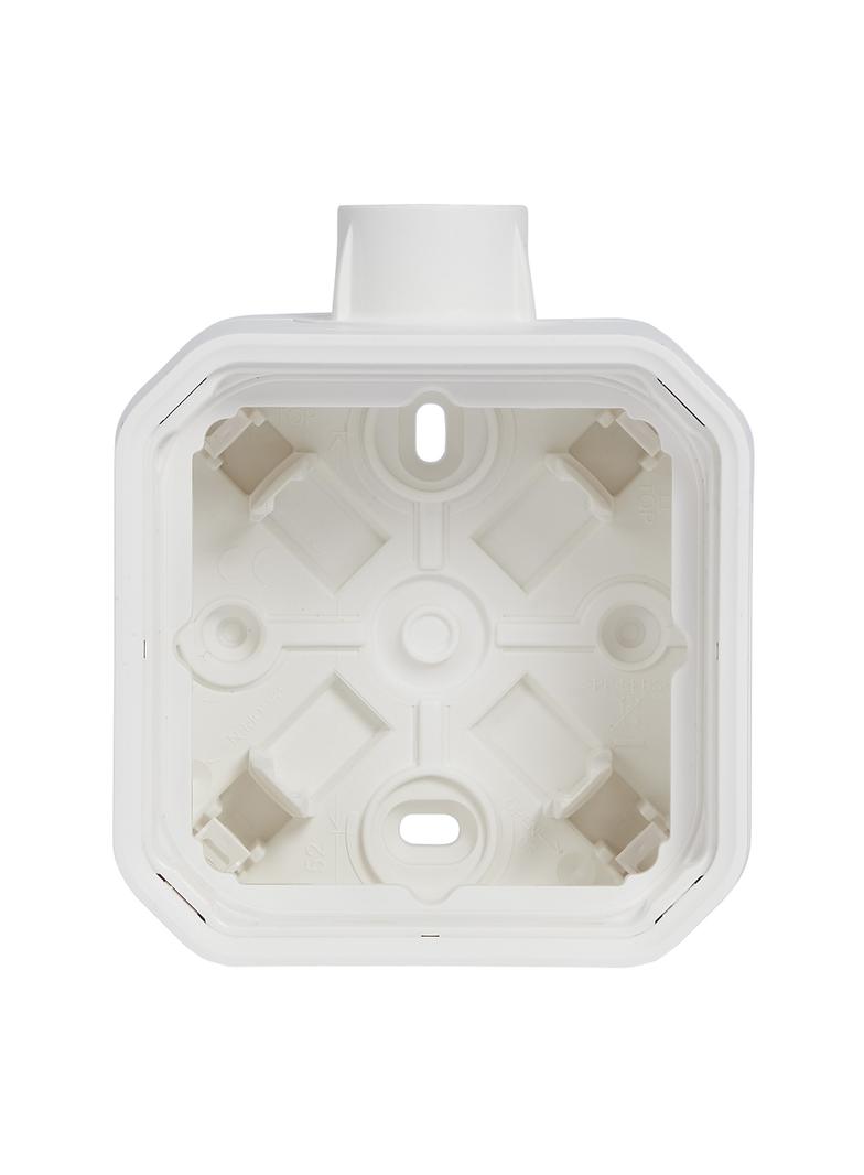 NOWE PLEXO - PUSZKA NATYNKOWA POJEDYNCZA Z PRZEPUSTEM KABLOWYM PG20 BIAŁA