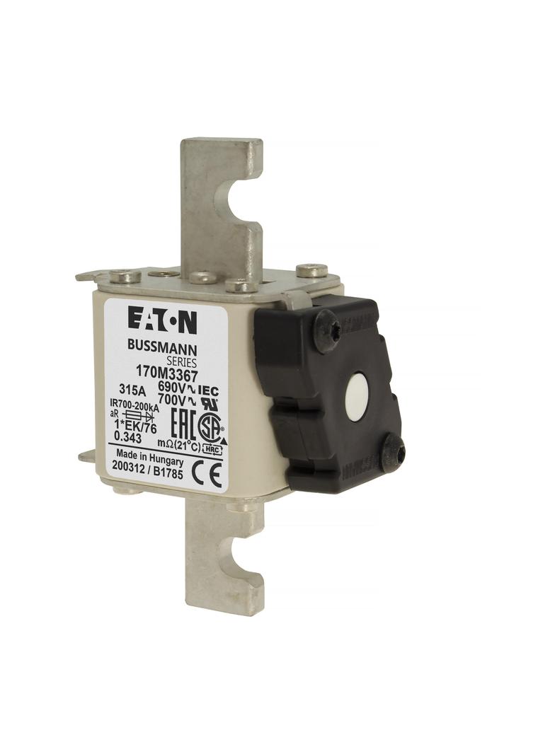 FUSE 315A 690V 1*EK/76 AR UC Wkładka szybka 315A AC 690V rozmiar 1 45x59x102 mm aR, 170M3367 EATON