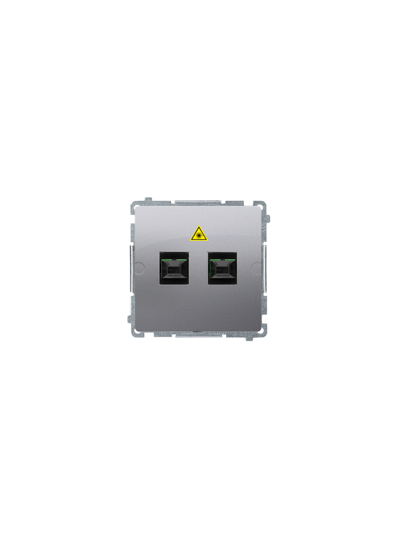 Simon Basic Gniazdo światłowodowe / optyczne podwójne SC/APC stal inox BMGS2.01/21 KONTAKT