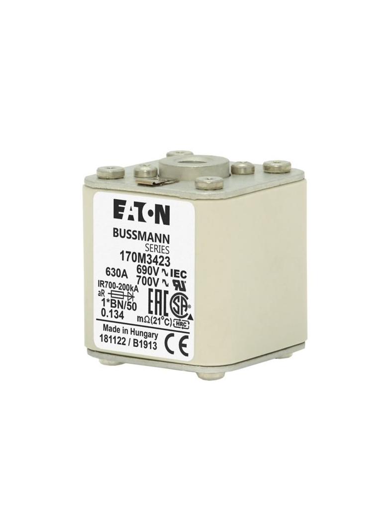FUSE 630A 690V 1*BN/50 AR UC Wkładka szybka 630A AC 690V rozmiar 1 45x59x51 mm aR I 170M3423 EATON