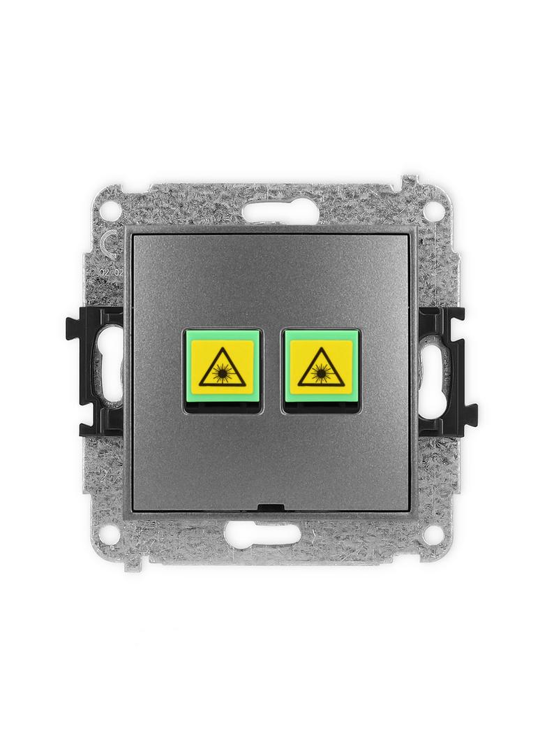 ICON Mechanizm gniazda światłowodowego/optycznego podwójnego, bez pola opisowego grafitowy