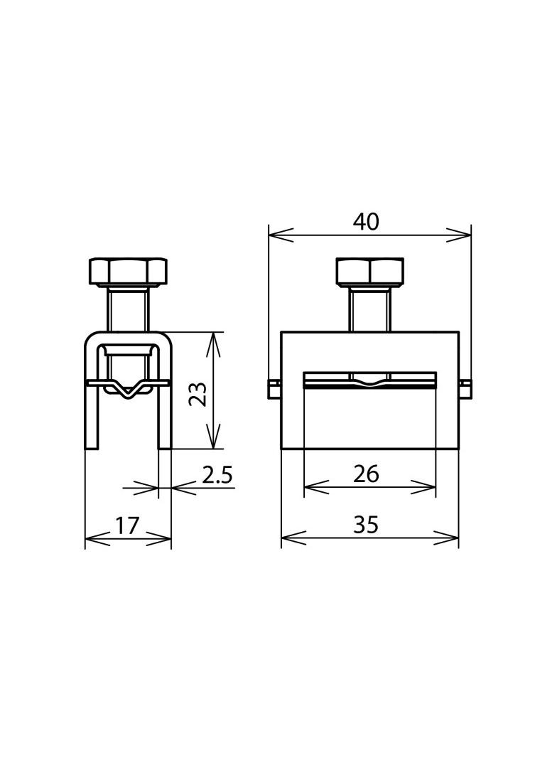 Zacisk do taśmy 540 901, 25x0,3 mm, stal nierdzewna NIRO