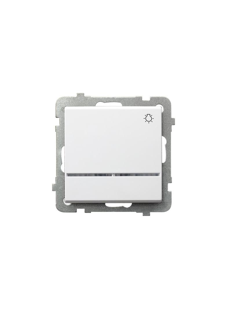 SONATA Łącznik zwierny  światło  z podświetleniem niebieskim - kolor biały mat