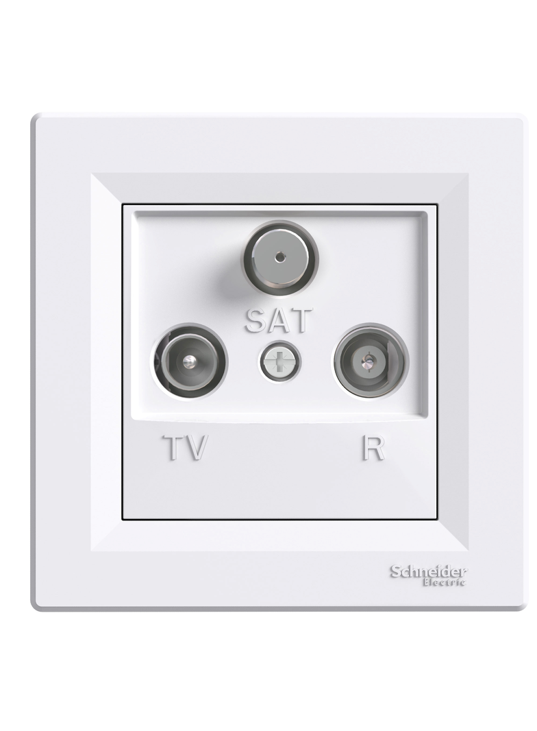 Asfora, gniazdo RTV-SAT końcowe 1dB, biały