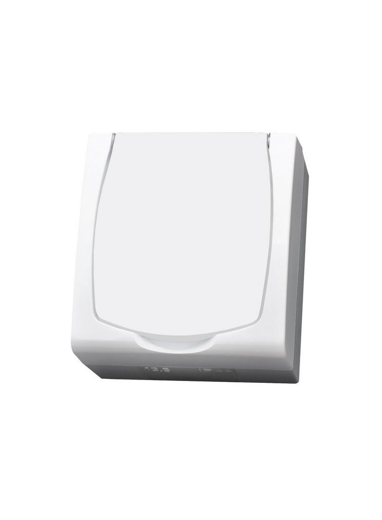 MADERA Gniazdo pojedyncze z uziemieniem schuko klapka w kolorze wyrobu kolor biały GNH-1NS/00/w OSPEL