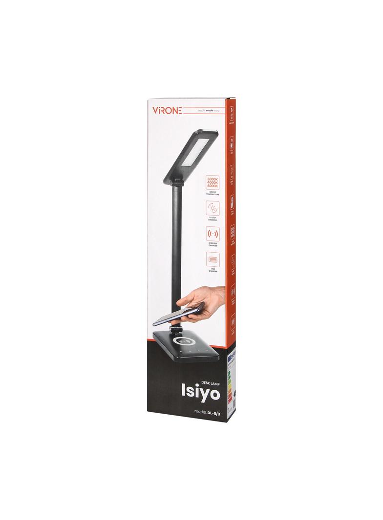Lampka biurkowa z ładowarką indukcyjną i usb ISIYO LED 7W 390lm zmiana barwy DL-5/B ORNO