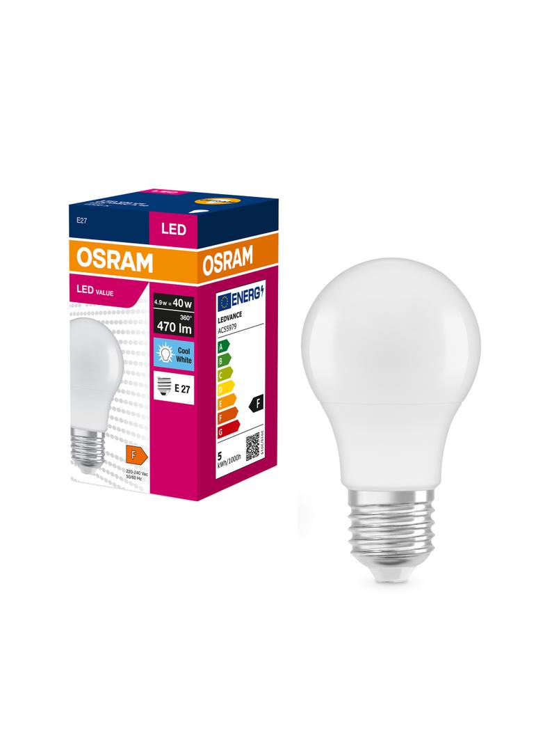 Żarówka LED E27 4,9/40W 470lm 200° 4000K neutralna biel VALUE OSRAM