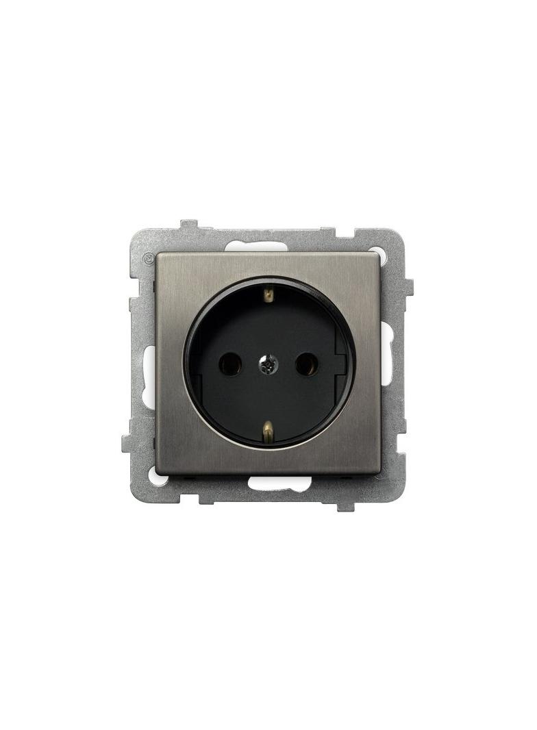 SONATA STAL INOX Gniazdo pojedyncze schuko kolor stal inox GP-1RMS/m/37 OSPEL