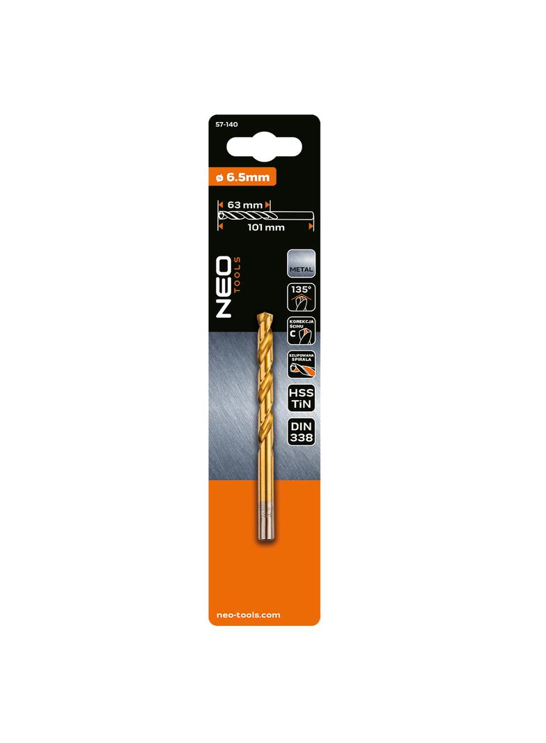 Wiertło do metalu HSS-TiN, 6.5 mm