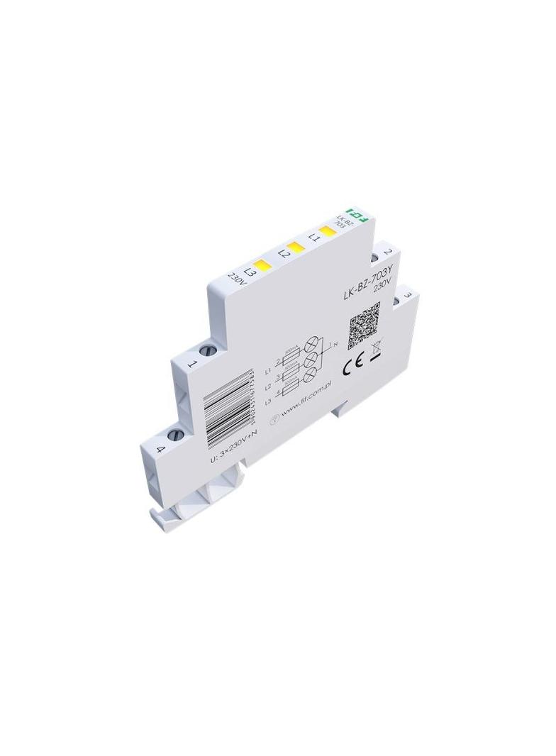 Lampka kontrolna zasilania z zabezpieczeniem 1/3S 3xLED ŻÓŁTA LK-BZ-703Y F&F