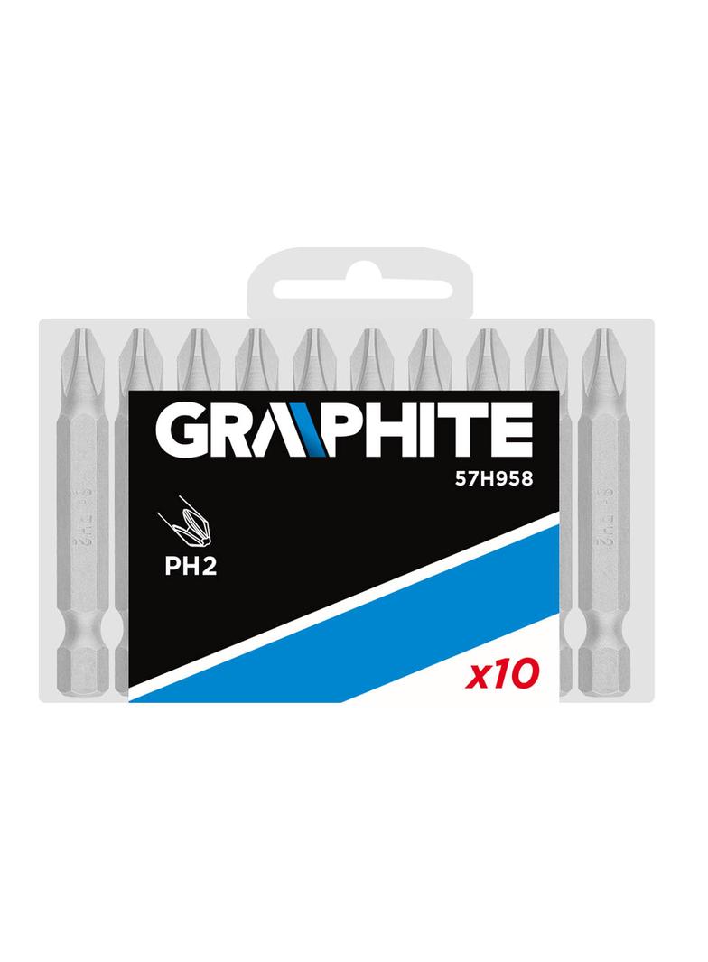 Końcówki wkrętakowe PH2 x 50 mm, 10 szt.