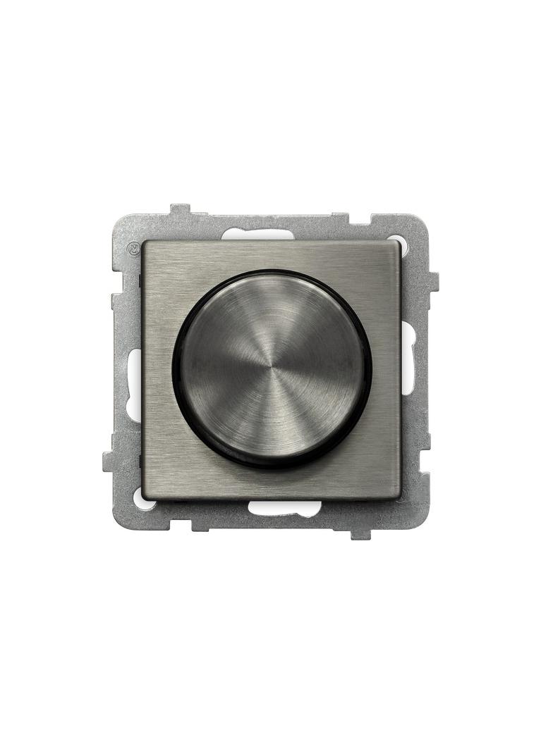 SONATA STAL INOX Ściemniacz przyciskowo-obrotowy przystosowany do obciążenia żarowego i halogenowego kolor stal inox ŁP-8RM/m/37 OSPEL