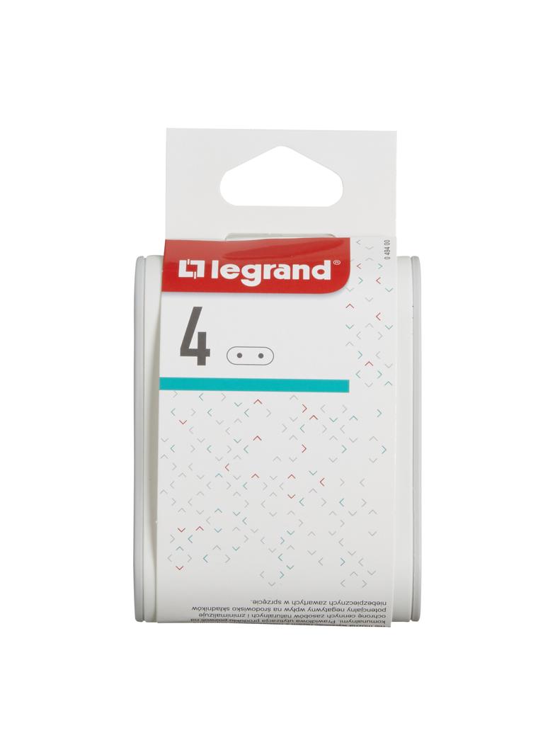 Rozgałęźnik 4-Gniazdowy Bez U/Z Biały/Jasnoszary Helmo 049400 LEGRAND