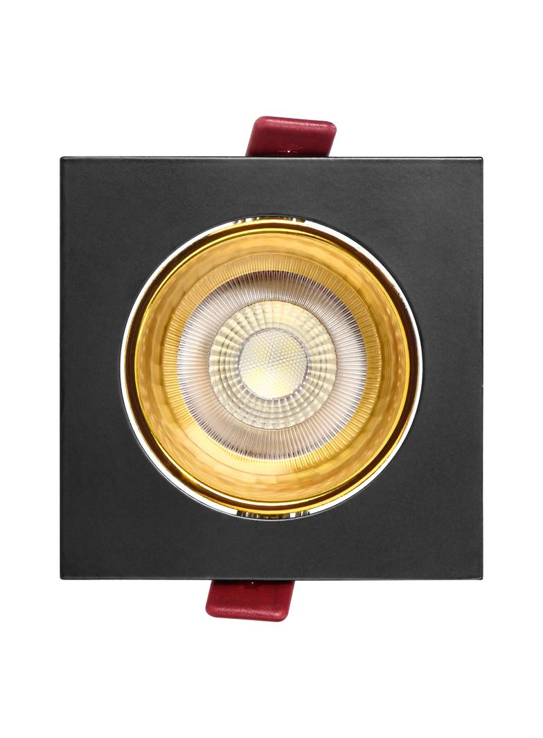 FONDI SC ramka dekoracyjna oprawy punktowej, MR16/GU10 max. 50W, kwadrat, stała, aluminiowa, czarno-