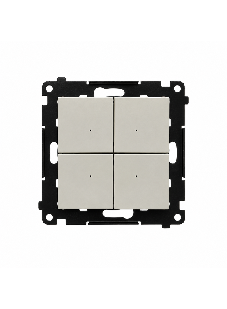 Simon 55 Łącznik/Przycisk zwierny 4-krotny elektroniczny kaszmirowy TEW4.01/142