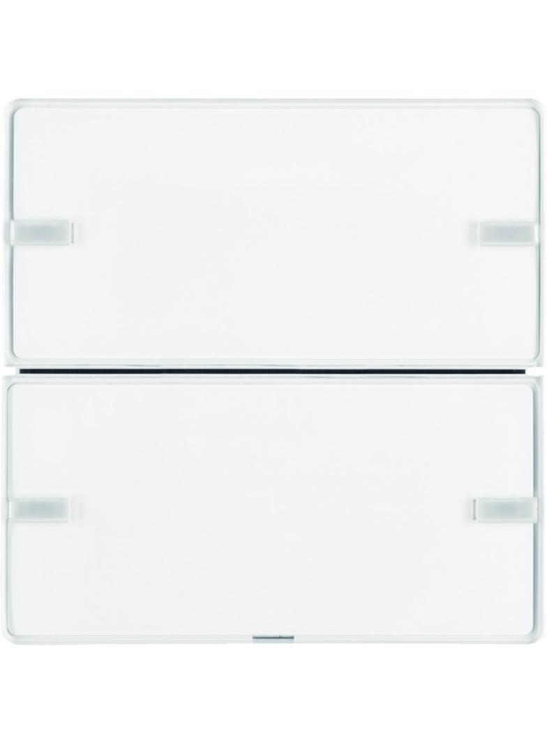 BERKER KNX e/s Q.x Przycisk podwójny z polem opis. z diodami LED RGB i czujnikiem temperatury biały 80142329 HAGER