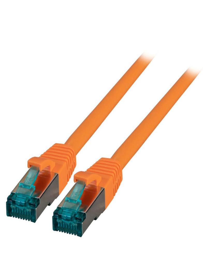 Patchcord RJ45 S/FTP kat. 6A LSZH pomarańczowy 15m MK6001.15O