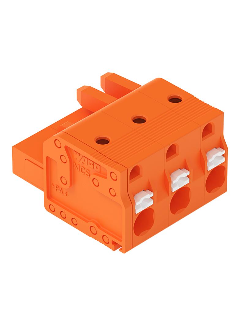 1-przewodowe gniazdo przycisk Push-in CAGE CLAMP pomarańczowa /100szt./ 2231-703/026-000 WAGO