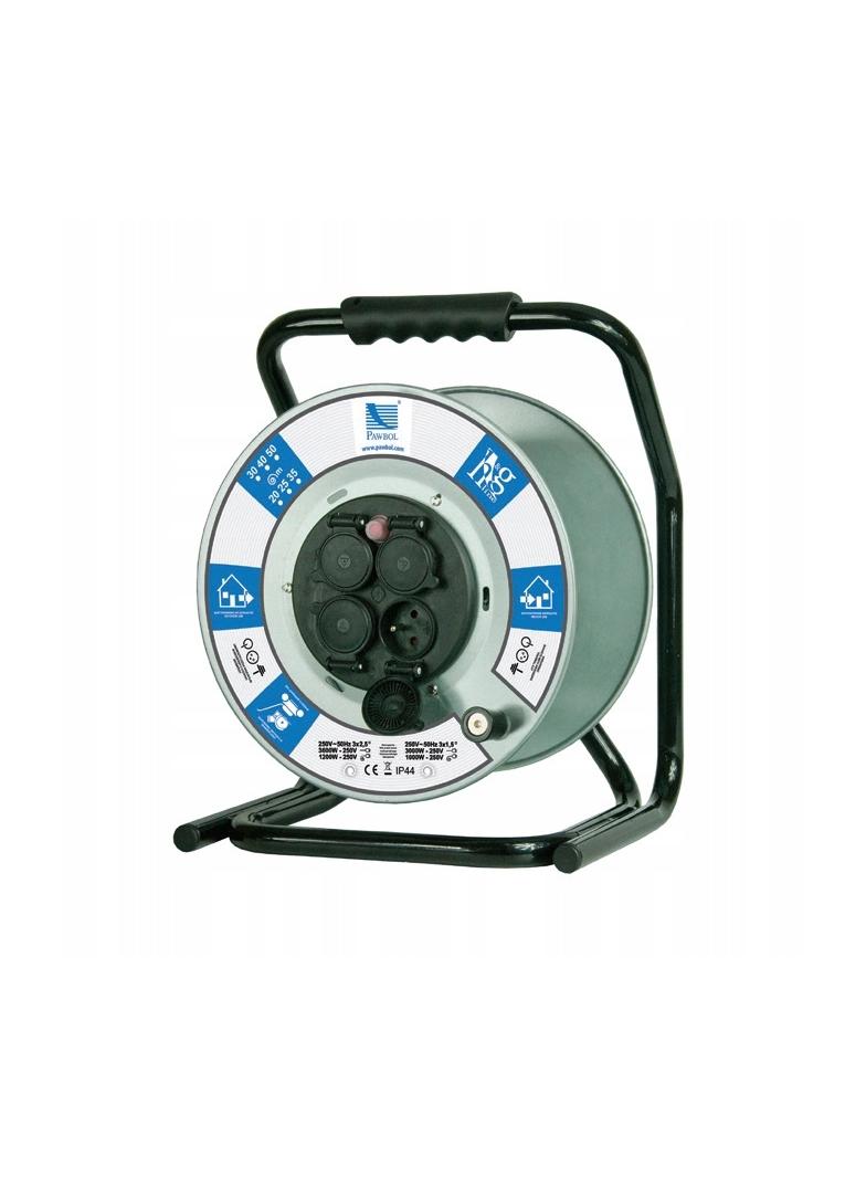 Rozgałęźnik na bębnie metalowym O 300, 4xGZ16A (250V), IP 44, z wył. term.