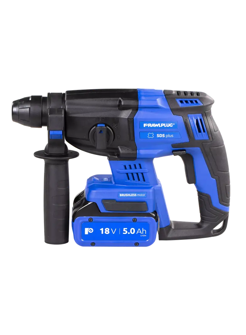Młotowiertarka SDS plus 18V RawlHAMMER 20mm 2,0J – 2 akumulatory 5,0 Ah ładowarka 6,5 A walizka 1szt. R-PRH18-XL2 RAWLPLUG